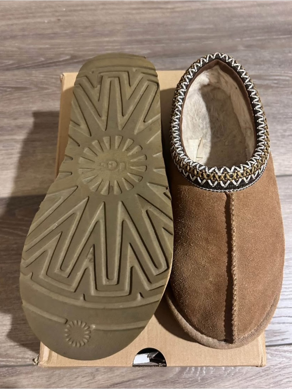 UGG Chestnut Brown Tasmans size 8W